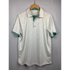 Swannies Mens Golf Polo Shirt Size L White Patterned